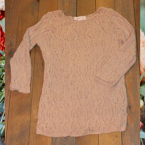 Coldwater Creek Tan Crochet Sweater – Size S